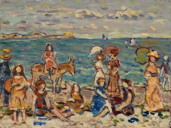 På stranden