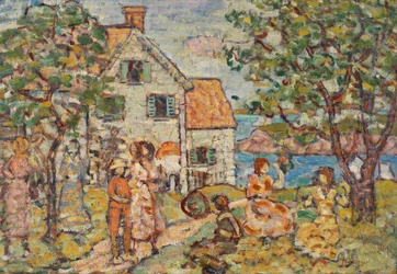 Strand og to hus