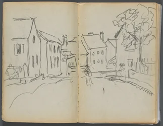 Skissebok – The Granite Shore Hotel, Rockport, side 004 og 5: Gatescene 
