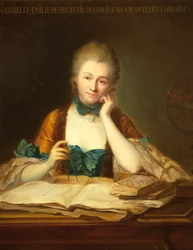 Portrett av Gabrielle Emilie Le Tonnelier de Breteuil, Marquise de Chatelet (Paris
