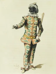 Harlekin i 1671, av Maurice Sand (1823-1889)