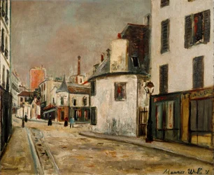 Rue de Mont Cenis i Montmartre-distriktet i Paris