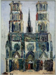 Stor katedral eller katedralen i Orleans, ca. 1913 (olje på parkettkryssfiner)