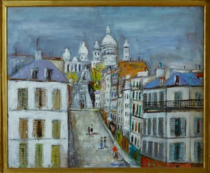 Rue Chappe, Montmartre, ca. 1937 (olje på plate)