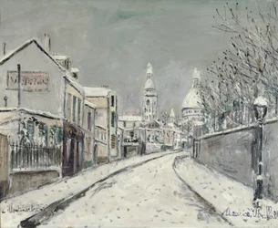 Rue de L#39;Abreuvoir, Montmartre, under snø