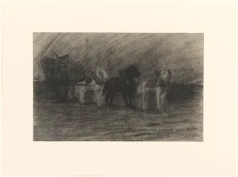 Hester foran en vogn