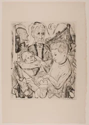 Family Scene (Beckmann Family), plate 2 fra porteføljen "Faces"