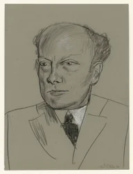 Studie til portrettet av Gottlieb Friedrich Reber (hode)