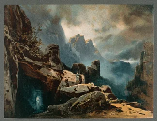 Frankrike, Paris, Scenografi for akt III av The Ring of the Nibelung - The Rhinegold av Richard Wagner