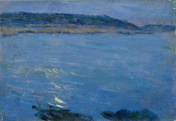 Blått havlandskap i måneskinnet