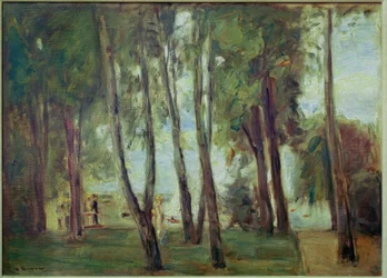 Kunstnerens hage i Berlin-Wannsee, i bakgrunnen