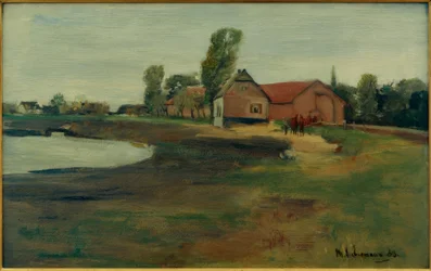 Landsbygate i Militsch (landskap med dam)