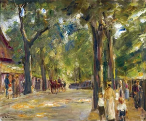Figurer på Grosse Seestrasse i Wannsee par Liebermann, Max (1847-1935). Olje på lerret, størrelse: 60,4x72,5, ca. 1920, Privat samling