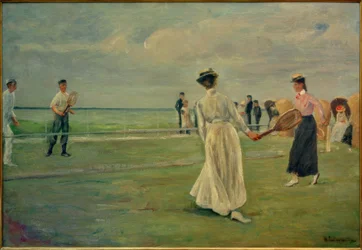 Tennisspillere ved havet