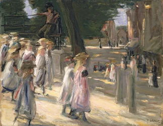 Veien til skolen på Edam (olje på lerret)