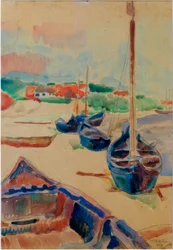 Kuriske båter på stranden