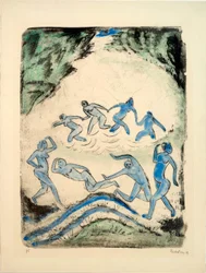 Dansen (Dansere og badende ved skogdammen)