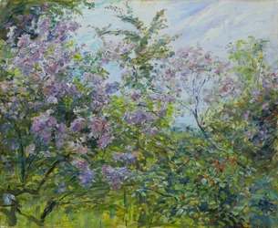Blomstrende syrin, ca. 1921 (olje på tre)