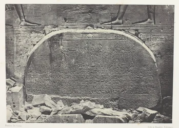 Isis#39; store tempel i Philoe, Proscynema (tilbedelsesakten); Nubia, plate 75 fra albumet «Egypt, Nubia, Palestina og Syria» (1852)