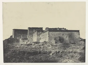 Det store Isis-tempelet i Philoe, generelt utsikt fra nord; Nubia, plate 80 fra albumet «Egypt, Nubia, Palestina og Syria» (1852)