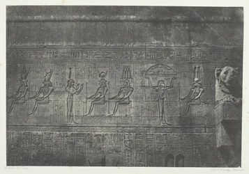 Great Temple of Dendera Teutyres, skulpturer av den bakre fasaden, Øvre Egypt, 184951.