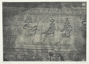 Great Temple of Dendera Teutyres, skulpturer av den bakre fasaden, Øvre Egypt, 184951.