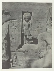 Ibsamboul, Sculptures of the Entrance to the Speos of Phrè, Nubia, 184951, trykt 1852.