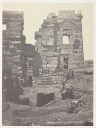 Medinet-Habou, nordlige fasade av Gynécée de Ramsès-Méiamoun; Theben
