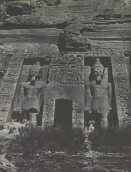 Nubia. Ibsamboul. Inngang til Speos of Hathor, 1850.
