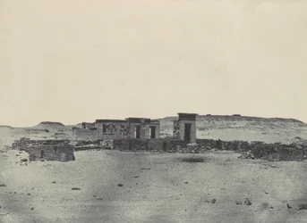 Nubia. Tempelet og landsbyen Debod. Parembola av Antonine-reiseplanen, 1850.