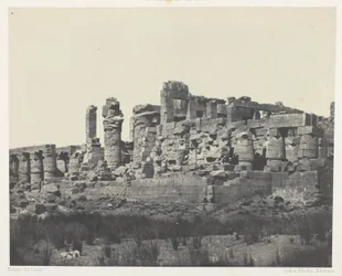 Karnak-tempelet, hypostylsalen, tatt fra det nordøstlige hjørnet; Theben, plansje 34 fra albumet «Egypt, Nubia, Palestina og Syria» (1852)