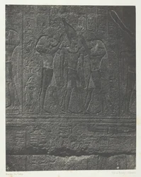 Karnak-palasset, utvendige skulpturer av granittreservatet, Theben, 184951, trykt 1852.