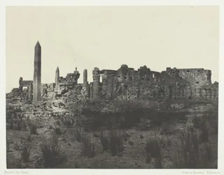 Karnak-palasset, generell utsikt over ruinene, tatt mot nord, Theben, 184951, trykt 1852.