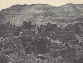 Theben. Medinet-Habou. Ruinene av byen Papa, 1850.