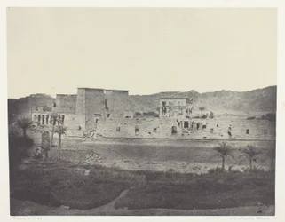 Utsikt tatt fra øya Beghé, mot vest, Philoe; Nubia, plate 68 fra albumet «Egypt, Nubia, Palestina og Syria» (1852)