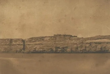 Utsikt over Djebel-el-teir og klosteret med remskiven, 1850.