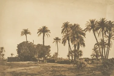 Utsikt over landsbyen Hamarneh, nær Dendera høyre bredd, 1849-50.