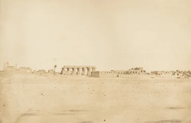 Generell utsikt over ruinene av Luxor, hentet fra West Theben, 1849-50.