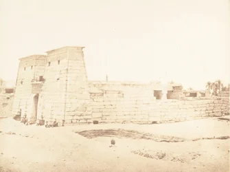 Generell utsikt over Temple of Khons, i Karnac, Theben, 1849-50.