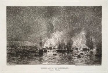 En brann i havnen i Bordeaux