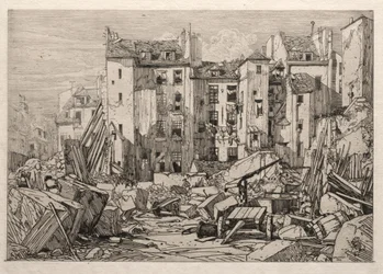 Riving av gamle hus i Paris, 1862.