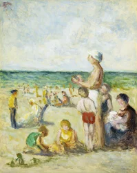 På stranden i Normandie; På stranden i Normandie, ca. 1930