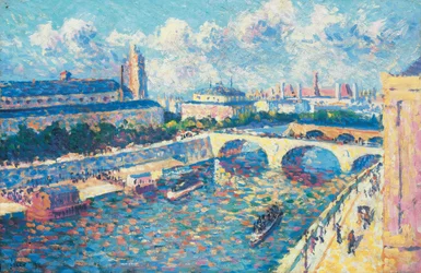 Paris, Seinen og Quai de la Mégisserie sett fra Quai de l#39;Horloge