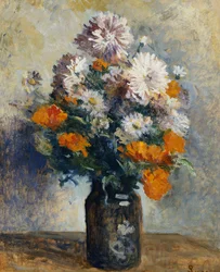 vase av georginer,