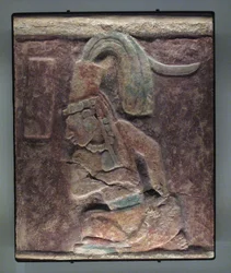 Sittende mann, El Chicozapote, Usumacinta, sen klassisk periode, 600-900 e.Kr.