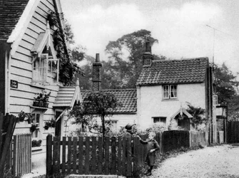 Tømmerhytter av Hadley Green, London, 1926-1927.