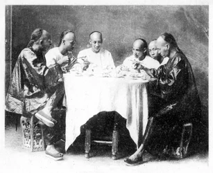 Middagstid, Hong Kong, Kina, ca 1900-tallet.