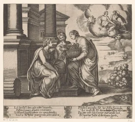 Psyche får besøk av søstrene sine Story of Amor and Psyche (serietittel)
