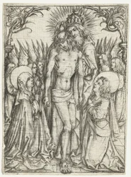 Tilbedelse av den hellige treenighet av Maria, evangelisten Johannes og engler