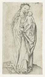Stående Madonna og barn med eple